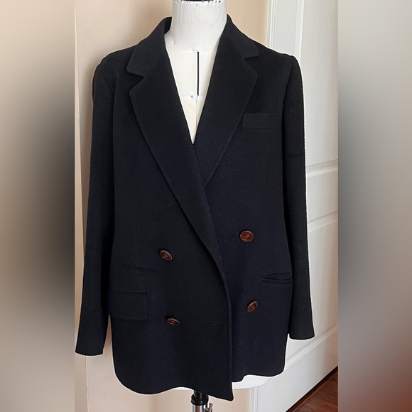 Celine Black Cashmere blazer jacket sz US 8 - Picture 2 of 16